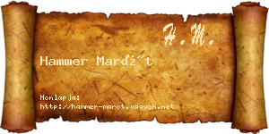 Hammer Marót névjegykártya